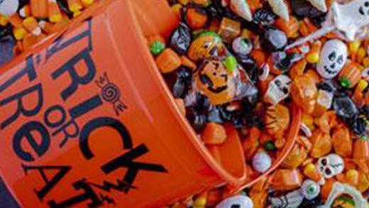 A Halloween bucket of candy